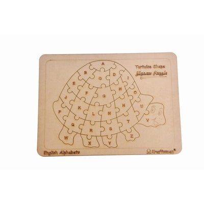 English Alphabets Wooden Jigsaw Puzzles Tortoise Shape Puzzle | Color Kit Included