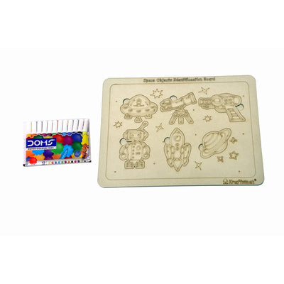 Space Objects Identification Puzzle Board with Color Kit Included
