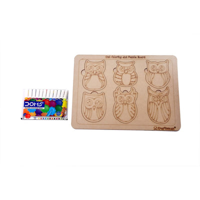 Owl Shapes Puzzle Board | Color Kit Included