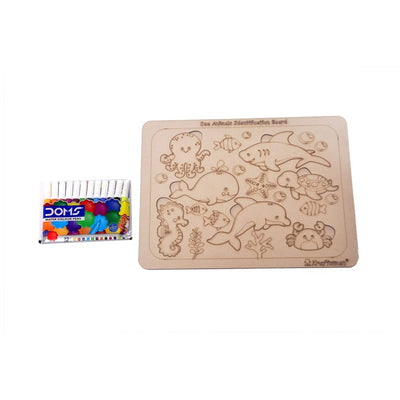 Sea Animals Identification Puzzle Board | Color Kit Included