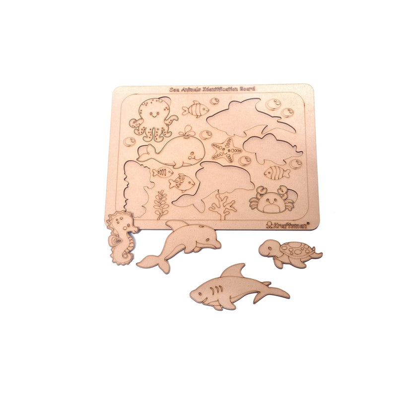 Sea Animals Identification Puzzle Board | Color Kit Included
