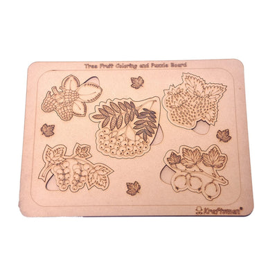 Tree Fruits with Leaves Puzzle Board | Color Kit Included