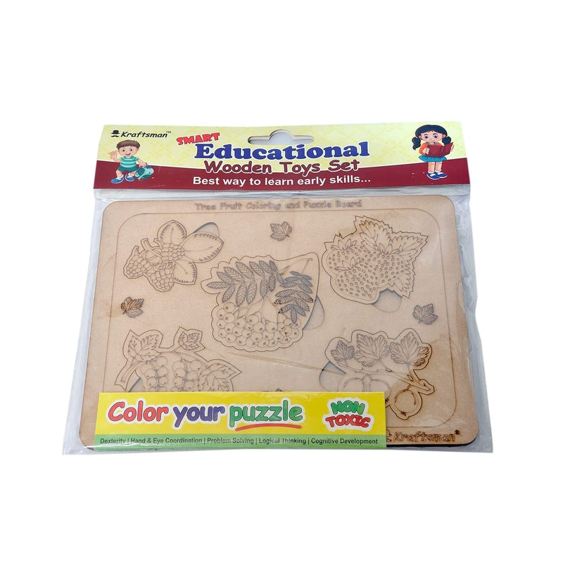 Tree Fruits with Leaves Puzzle Board | Color Kit Included