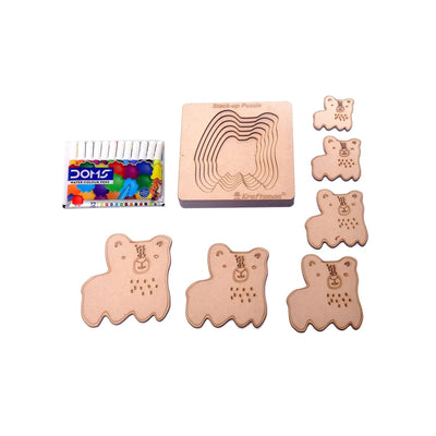 Stack up Puzzles/ Layered Puzzle Cute Dog Shape for Kids | Color Kit Included | (6 Pieces)