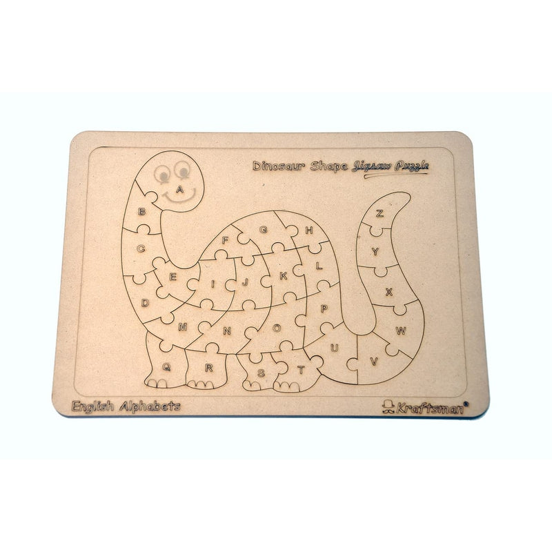 English Alphabets Wooden Jigsaw Puzzles Dinosaur Shape Puzzle | Color Kit Included