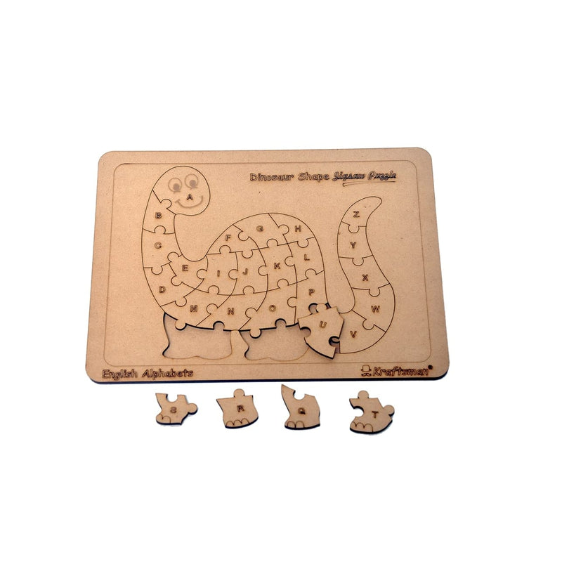 English Alphabets Wooden Jigsaw Puzzles Dinosaur Shape Puzzle | Color Kit Included
