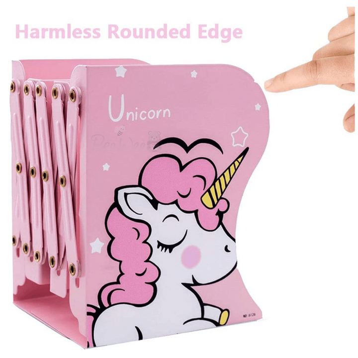 Bookends Unicorn Book Stand Shelf Organiser (Unicorn Pink)