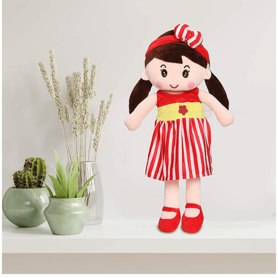 Plush Super Soft Toy for Girls (Cute Doll 40 Cms, Red)