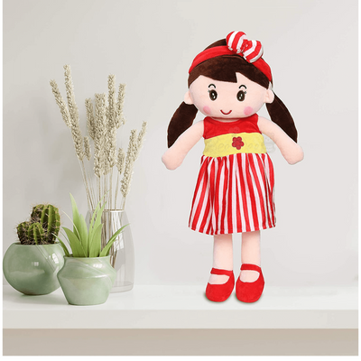 Plush Super Soft Toy for Girls (Cute Doll 60 Cms, Red)