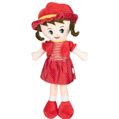 Plush Cute Super Soft Toy for Girls (Winky Doll 40 Cms, Red)