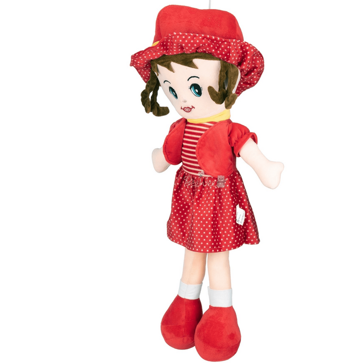 Plush Cute Super Soft Toy for Girls (Winky Doll 40 Cms, Red)