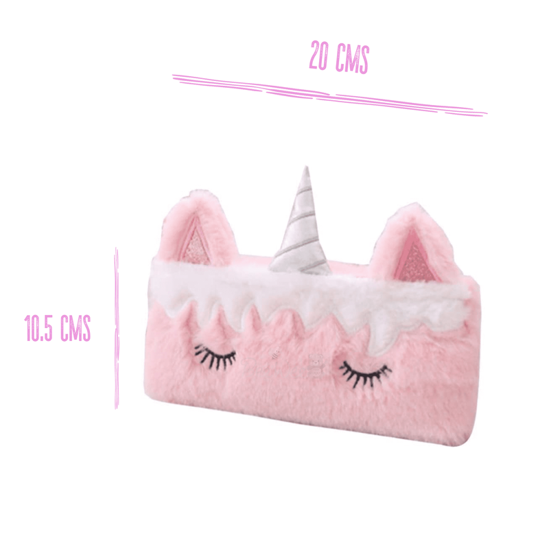 Unicorn Fur Pencil Pouch Stationery Organiser (Pink)