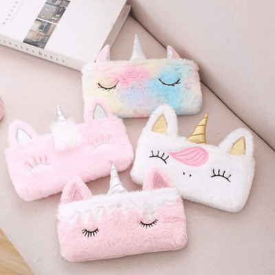 Unicorn Fur Pencil Pouch Stationery Organiser (Pink)