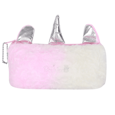 Unicorn Fur Pencil Pouch Stationery Organiser (Bluish Pink)