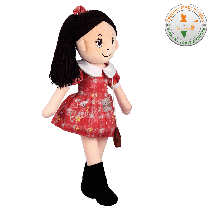 Plush Cute Super Soft Toy for Girls (Melina Doll 55 Cms, Red)