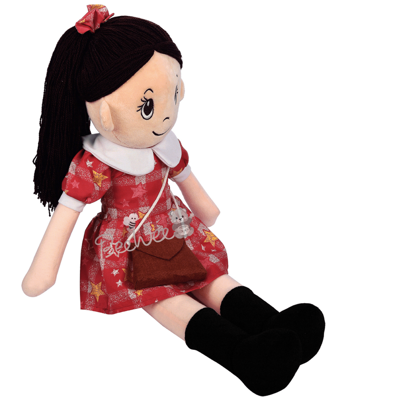 Plush Cute Super Soft Toy for Girls (Melina Doll 55 Cms, Red)