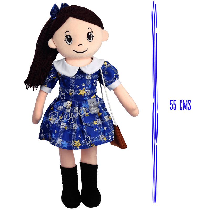 Plush Cute Super Soft Toy for Girls (Melina Doll 55 Cms, Blue)