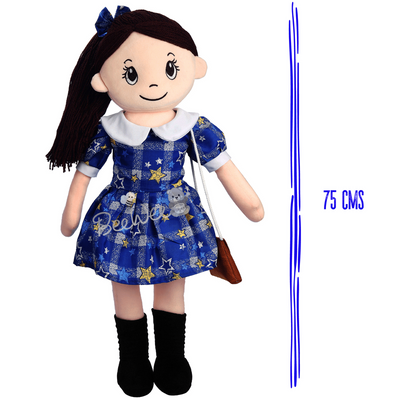 Plush Cute Super Soft Toy for Girls (Melina Doll 75 Cms, Blue)