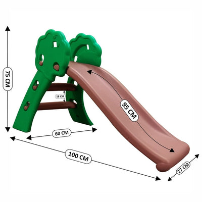 Foldable Green-Brown Slide Toy for Kids at Home, School & Garden