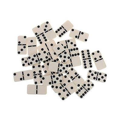 6 Color Dot, Black Box Double Six Dot Dominoes Set of 28