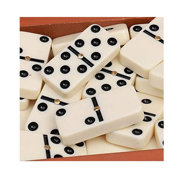 6 Color Dot, Black Box Double Six Dot Dominoes Set of 28