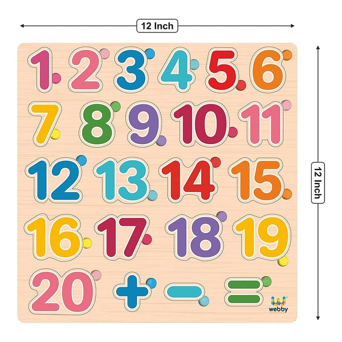 3D Wooden Numbers Montessori Educational Pre-School Puzzle Board Toy