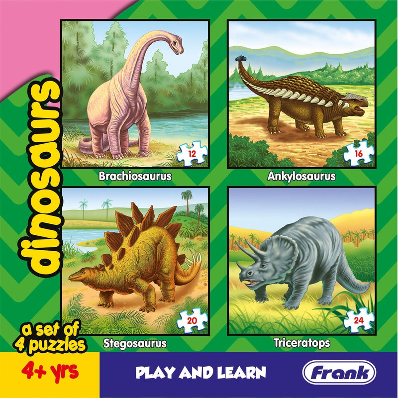 Dinosaurs - A Set of 4 Puzzles - 12, 16 , 20 & 24 Pieces