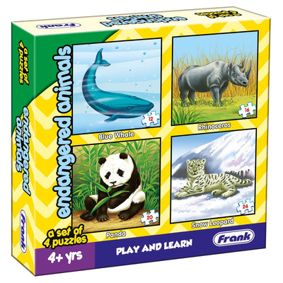 Endangered Animals - A Set of 4 Puzzles - 12, 16, 20 & 24 Pieces