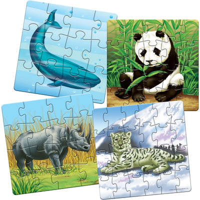 Endangered Animals - A Set of 4 Puzzles - 12, 16, 20 & 24 Pieces