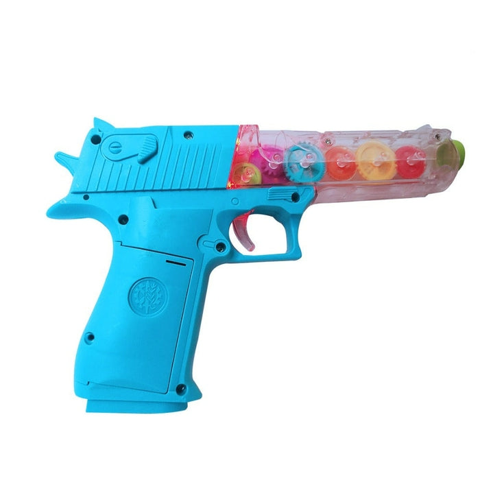 Lights Multi Musical Blaster with Moving Gears Concept Gun Toys with Colourful Flashing Light and Music Toy for Kids- Blue ( Colour May Vary )