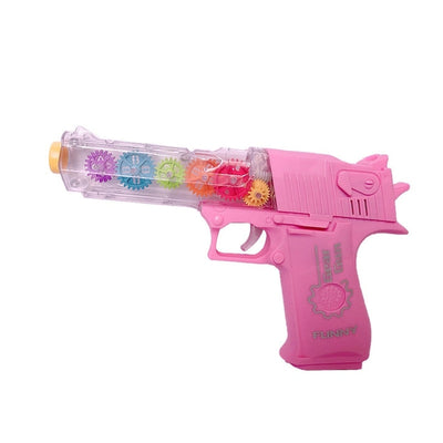 Lights Multi Musical Blaster with Moving Gears Concept Gun Toys with Colourful Flashing Light and Music toy for kids- Pink