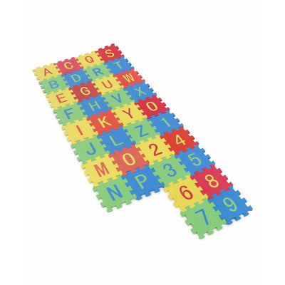 Toy Cloud Big Puzzle Interlocking Alphabet and Number Memory Mat (36 Pieces) - 15 x 15 cm