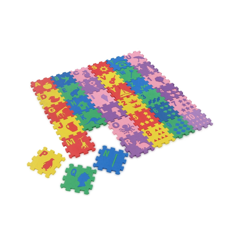 Toy Cloud Big Puzzle Interlocking Alphabet and Number Memory Mat with Pictures (36 Pieces) - 15 x 15 cm