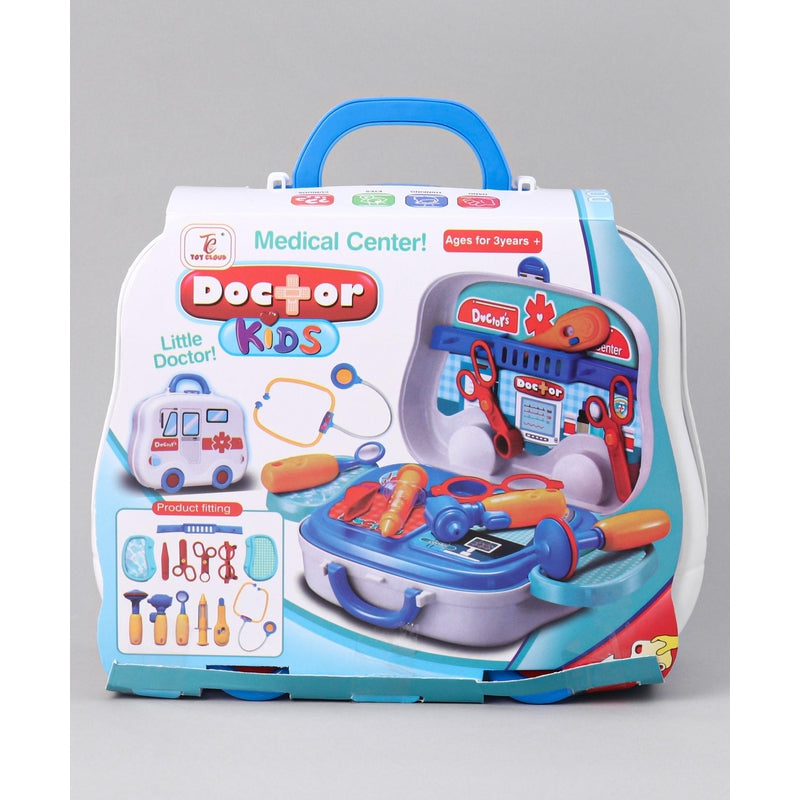 Toy Cloud Doctor Set with Portable Briefcase (Without Stethoscope) - 14 Pieces