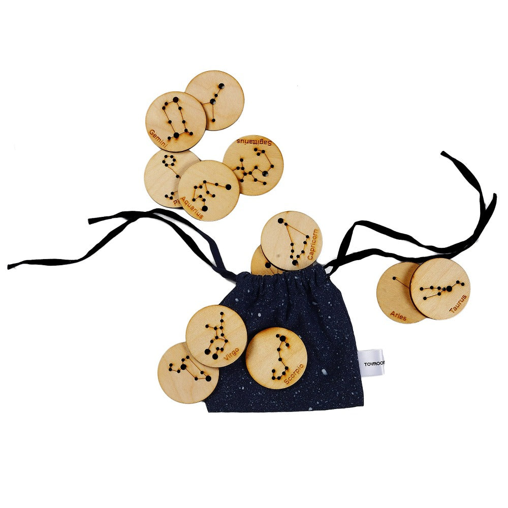 Little Star Gazers' Wooden Constellation Coins (17 Pieces)