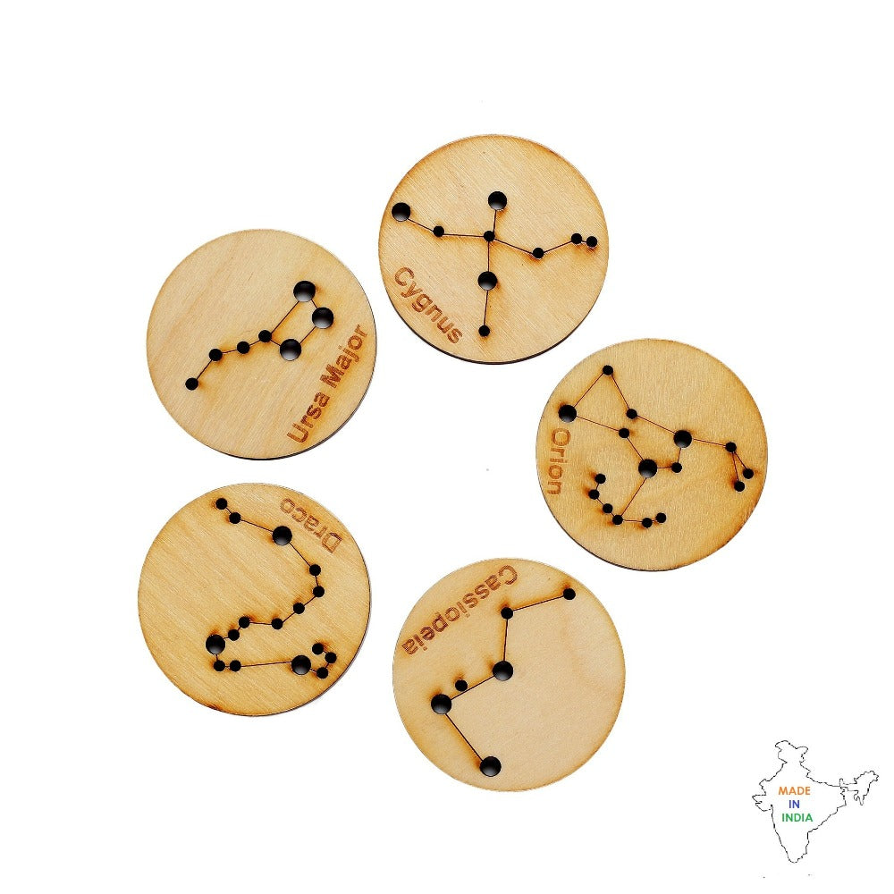 Little Star Gazers' Wooden Constellation Coins - 5 Pieces