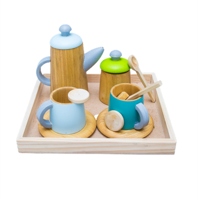 Wooden Pretend Play Tea Set (15 Pieces)