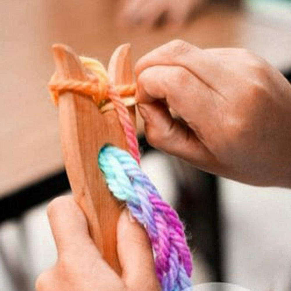 Lucet knitting fork & Kumihimo braiding flower tools - DIY Rakhi