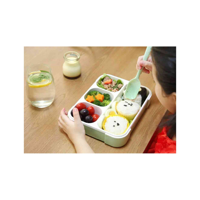 Leak Proof 4 Compartment Lunch Box Safe Food Containers with Spoon