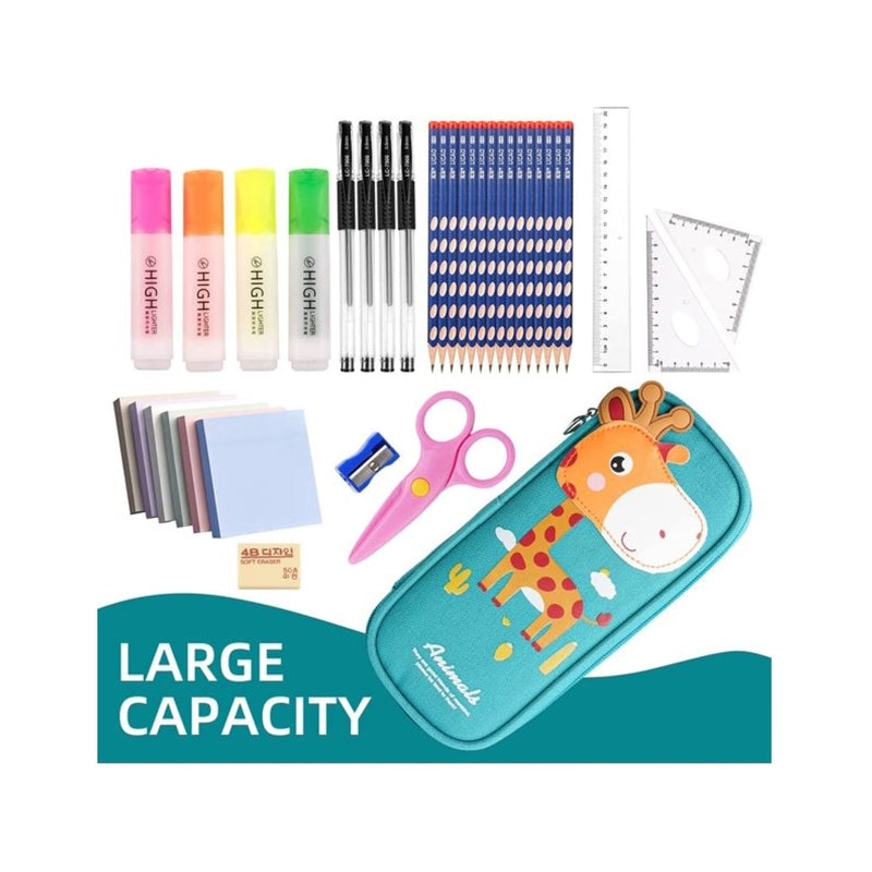 Cute Cartoon Pencil Pouch With Zipper Waterproof & Durable Compartment