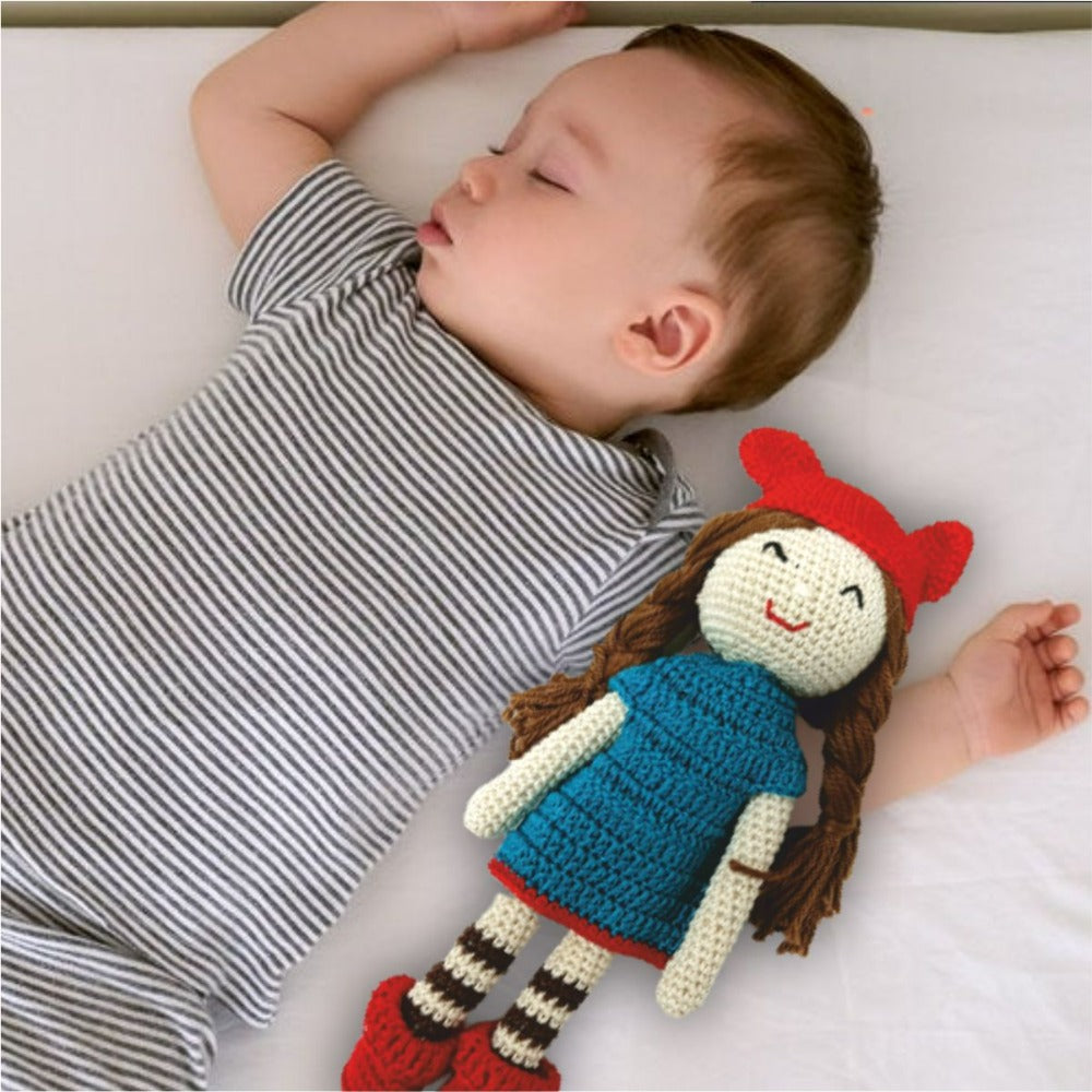 Soft Hand Knitted Crochet Cotton Thread Doll