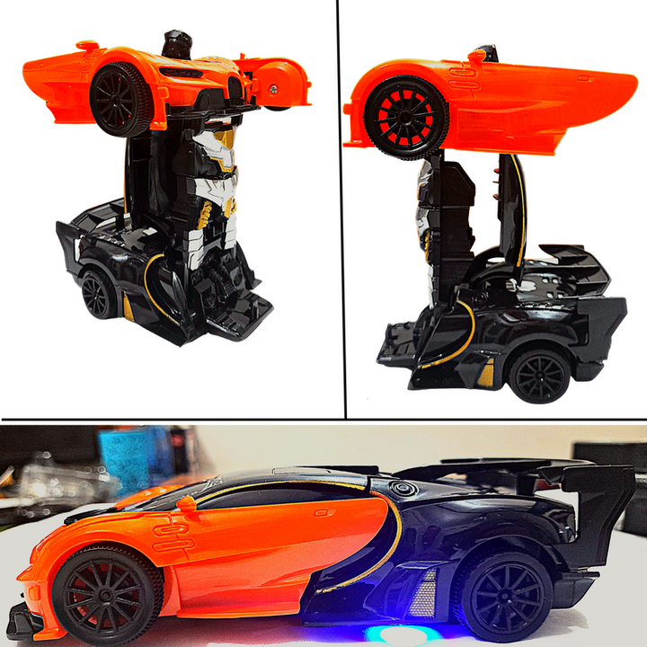 Remote Control Car | Robotic Car |  Transformers Toys | Bugatti Veyron (Orange Big Transform RC Car)