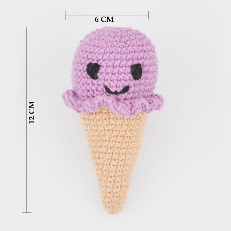 Amigurumi Tiny Baby Ice Cream Cone - Purple
