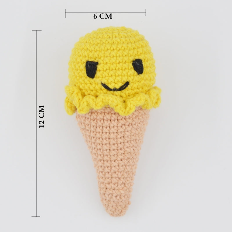 Amigurumi Ice Cream Cone - Yellow (3-12 Months)