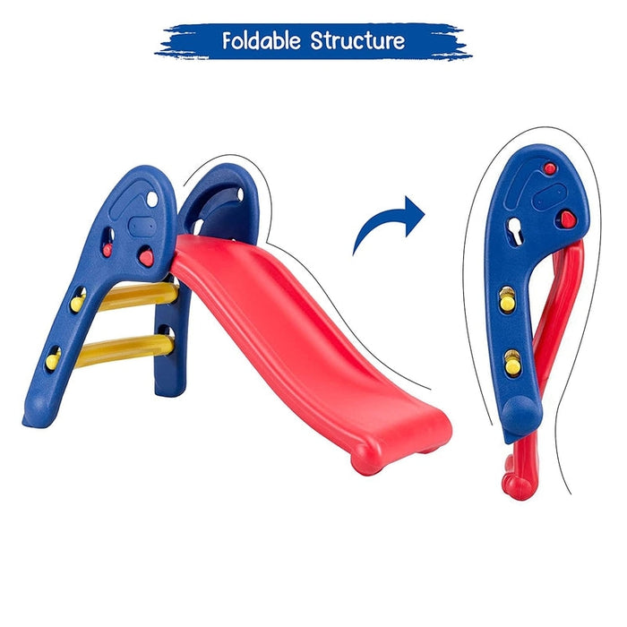 Foldable Baby Garden Slide for Kids (Red-Blue) - Colour May Slightly Vary From the Picture