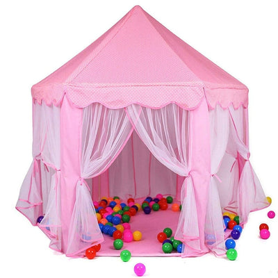 Kids Indoor and Outdoor Castle Play Tent House (Pink)-Colour May Vary