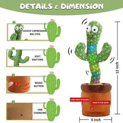 Talking Cactus Baby Toys for Kids (Green)