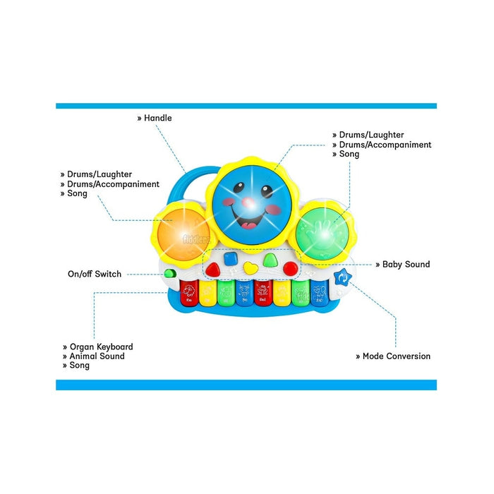 Drum Piano Musical Toy - Multicolor