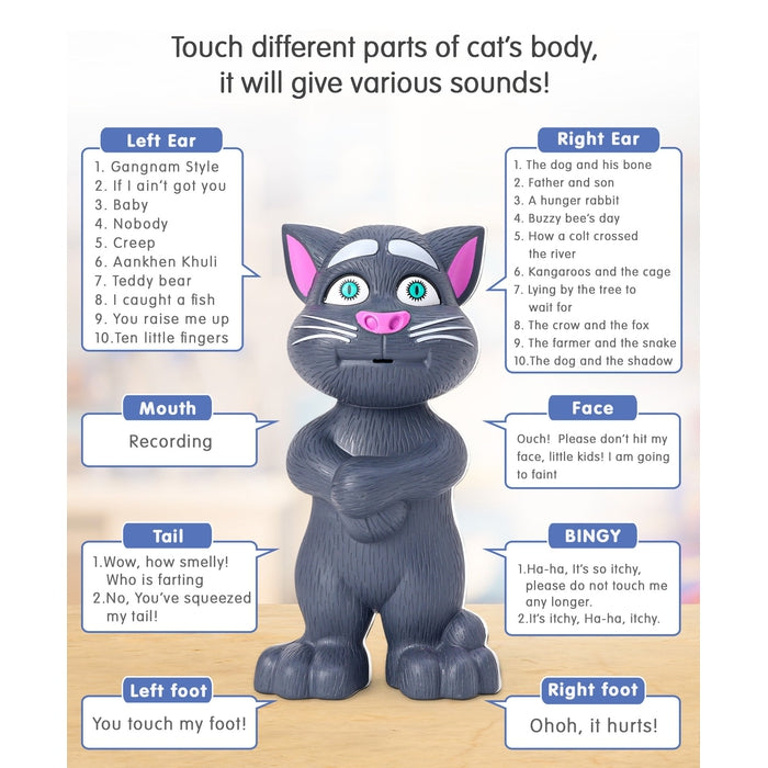 Talking Tom with AI Touch Sensitive and Talk Back Voice