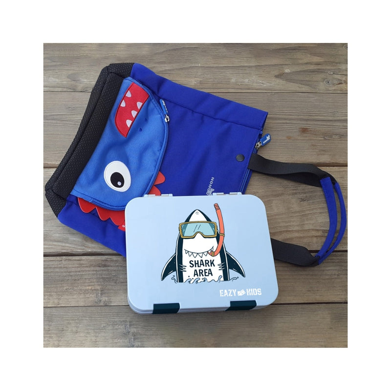 4 Compartment Bento Lunch Box - Shark Blue